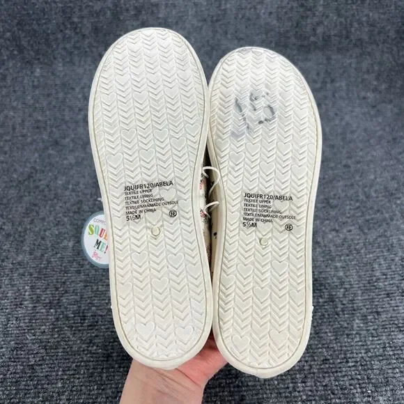 Jellypop Womens Sneakers Size 5.5 Off White Floral Canvas Slip On Shoes Comfort - Picture 8 of 10